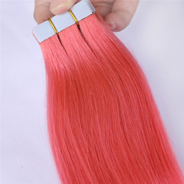 Remy Hair Extensions Tape In Hair Brazilian Best Quality Red Color Extensions  LM258